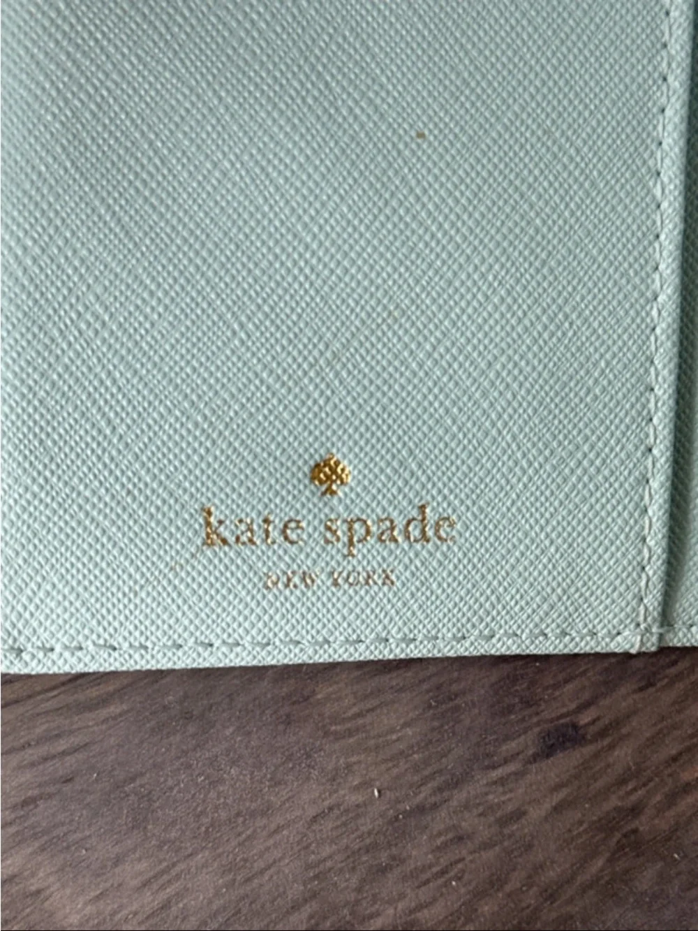 kate spade mint blue Saffiano Leather Continental Wallet